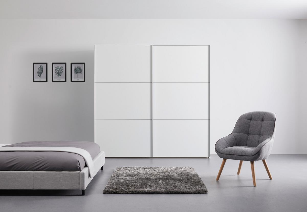 Ormar S Kliznim Vratima Includo - bijela/boje aluminija, Moderno, drvni materijal/metal (225/222/68cm) - Premium Living