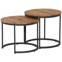 GARTENBEISTELLTISCH H16597 - Anthrazit/Teakfarben, MODERN, Holz/Metall (50/50/40cm) - Siena Garden