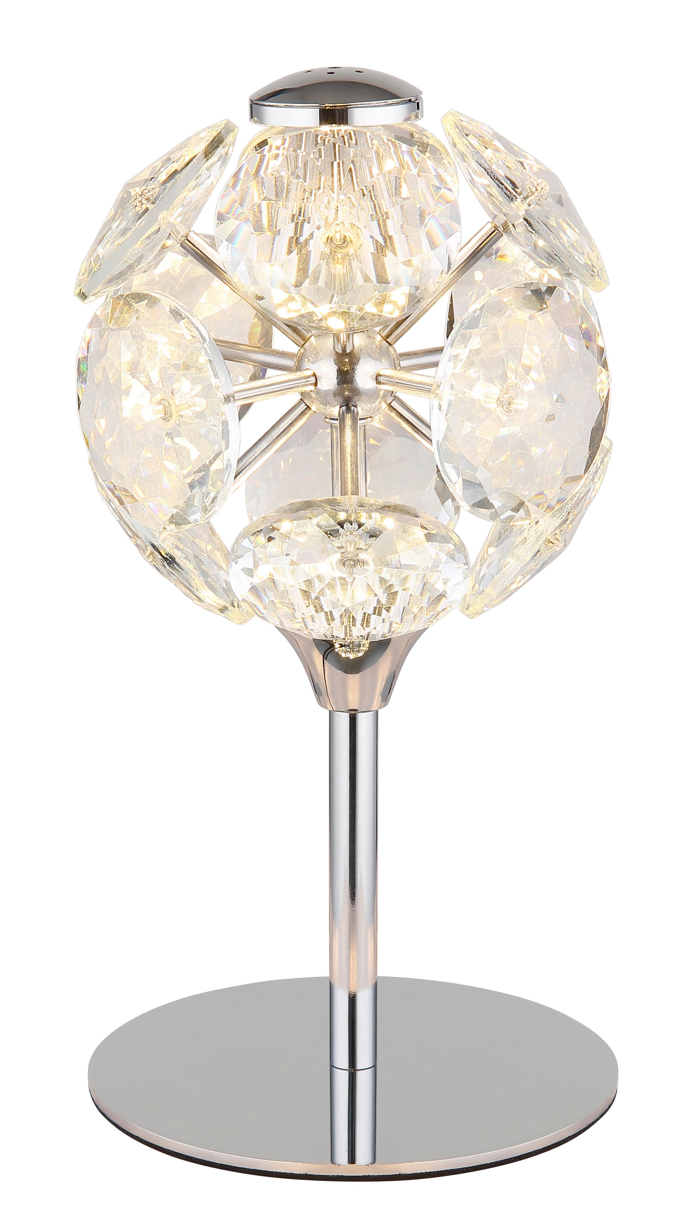 LED-TISCHLEUCHTE 16047TC VIRINA - Klar/Chromfarben, Konventionell, Glas/Metall (15/26,5cm) - Globo