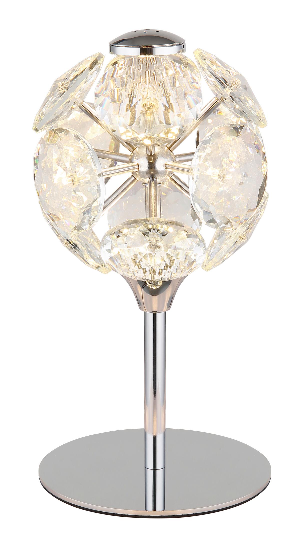 LED-TISCHLEUCHTE 16047TC VIRINA - Klar/Chromfarben, Konventionell, Glas/Metall (15/26,5cm) - Globo