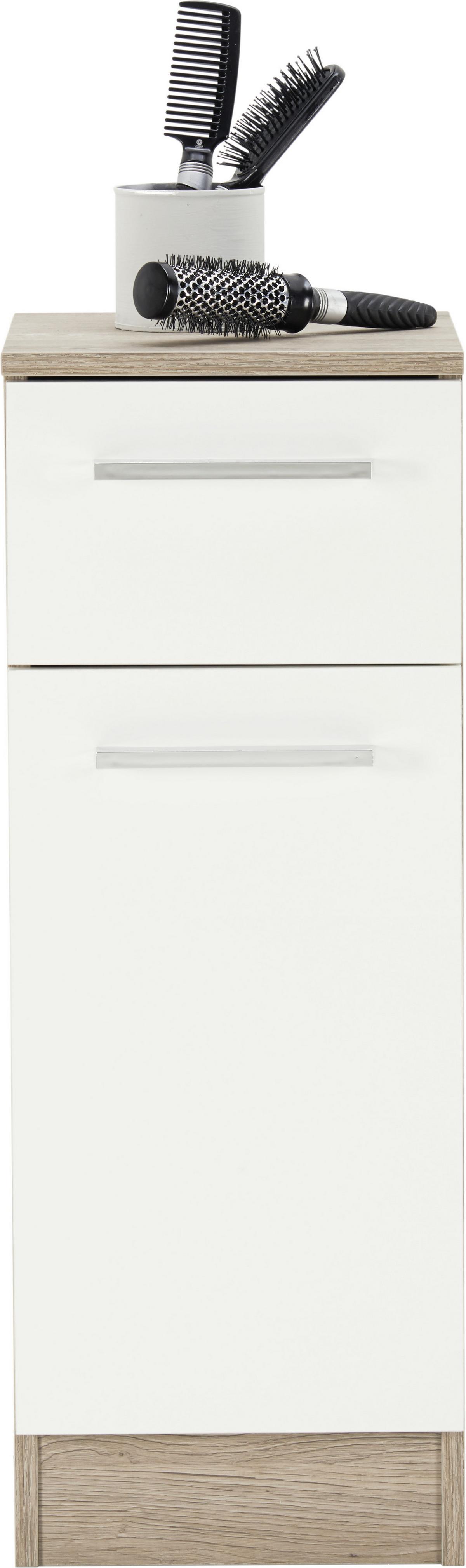 SZAFKA DOLNA ROM - kolor dębowy/biały, Konventionell, materiał drewnopochodny/metal (30/81/33cm) - Carryhome