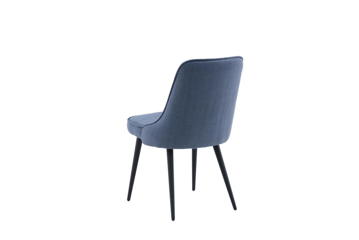 STUHL-SET VELVET DELUXE - Blau/Schwarz, Design, Kunststoff/Textil (50/88.5/66cm) - Livetastic