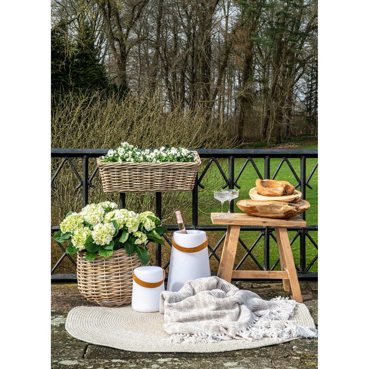 Hocker Barcelona Echtholz - Teakfarben, Basics, Holz (50/45/25cm) - MID.YOU