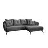Wohnlandschaft Baggio Grau Velours - Schwarz/Grau, MODERN, Holz/Textil (277/94/162cm) - Livetastic