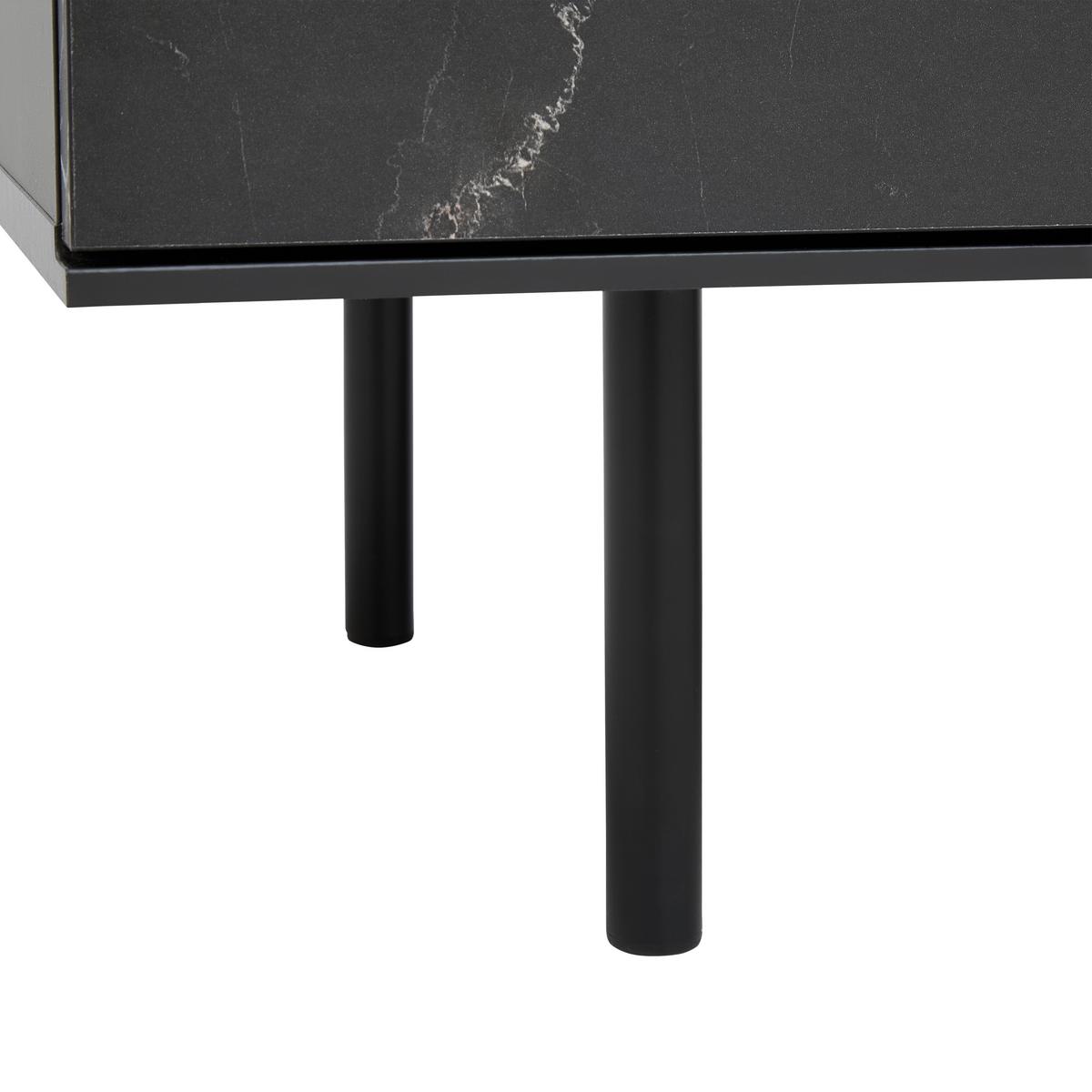 Sideboard Valea Grau - Schwarz, MODERN, Holzwerkstoff/Kunststoff (180/106/42cm) - Premium Living