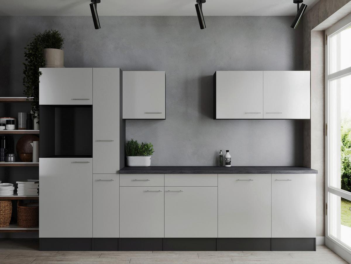 Kuhinjski Blok Brez Aparatov Oliver, 310cm - srebrne barve/siva, Design, kovina/leseni material (310cm) - Respekta