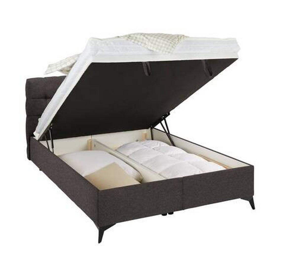 Box Krevet Magic - sivo-smeđa/crna, Konvencionalno, drvni materijal/tekstil (140/200cm) - Modern Living