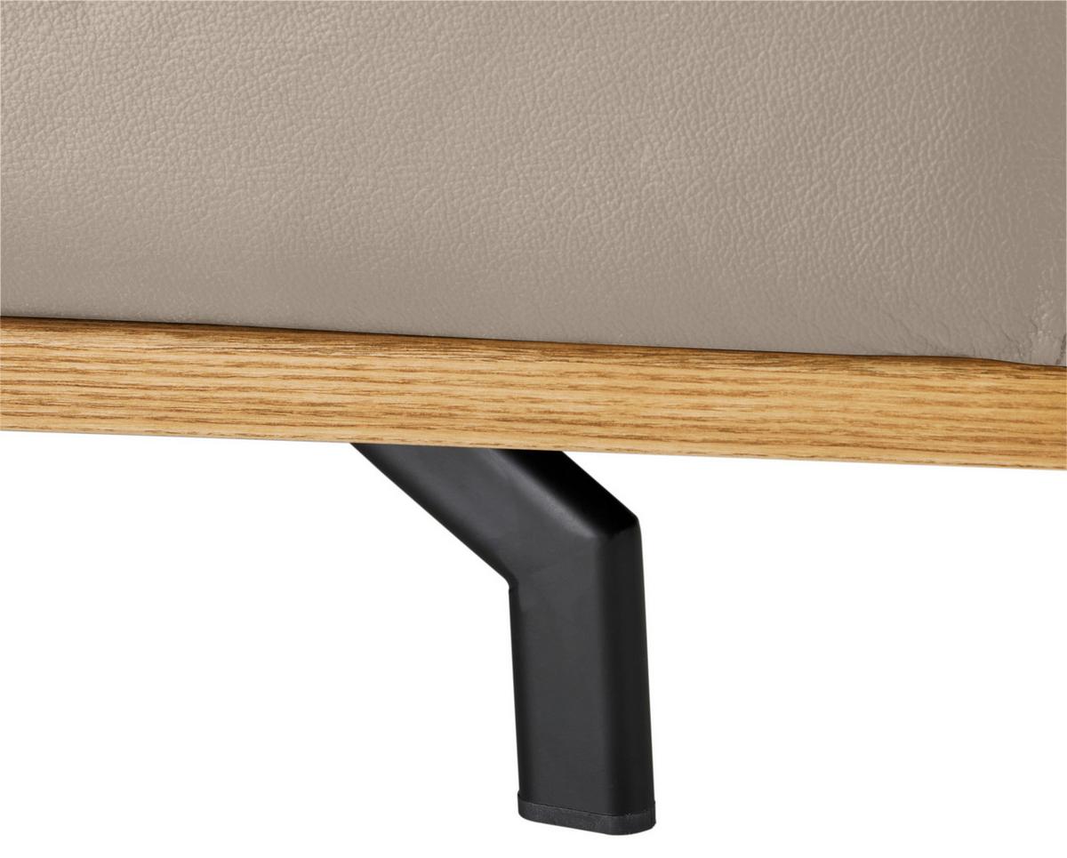 Wohnlandschaft Carmen links Creme - Creme/Schwarz, MODERN, Leder/Holz (292/72/226cm) - Premium Living