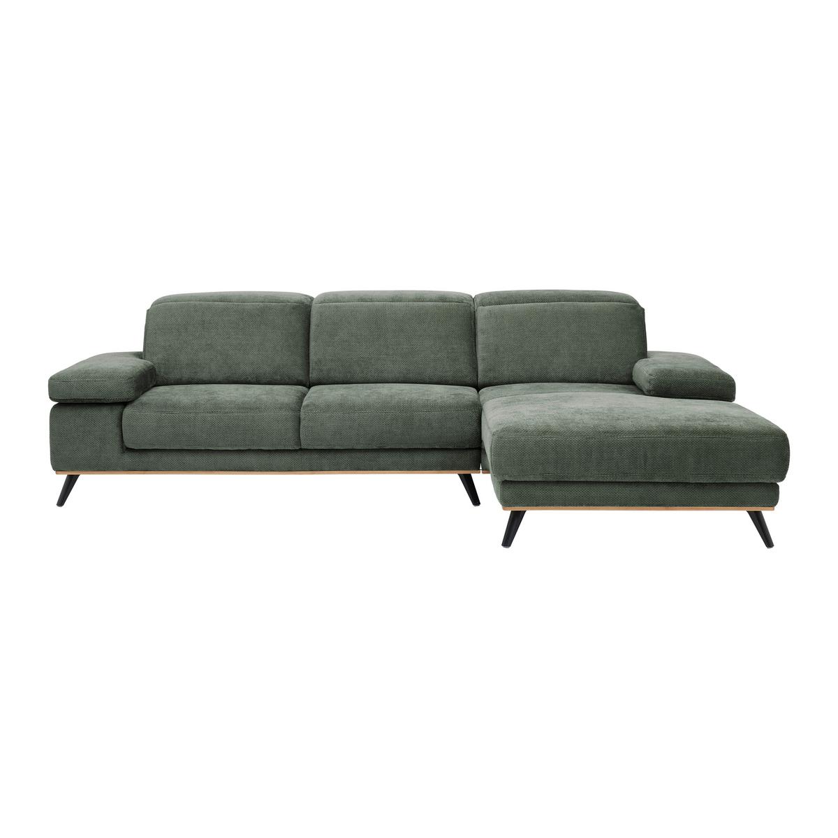 Sarokkanapé Royce - olívazöld, Modern, textil (283/81-105/194cm) - Premium Living