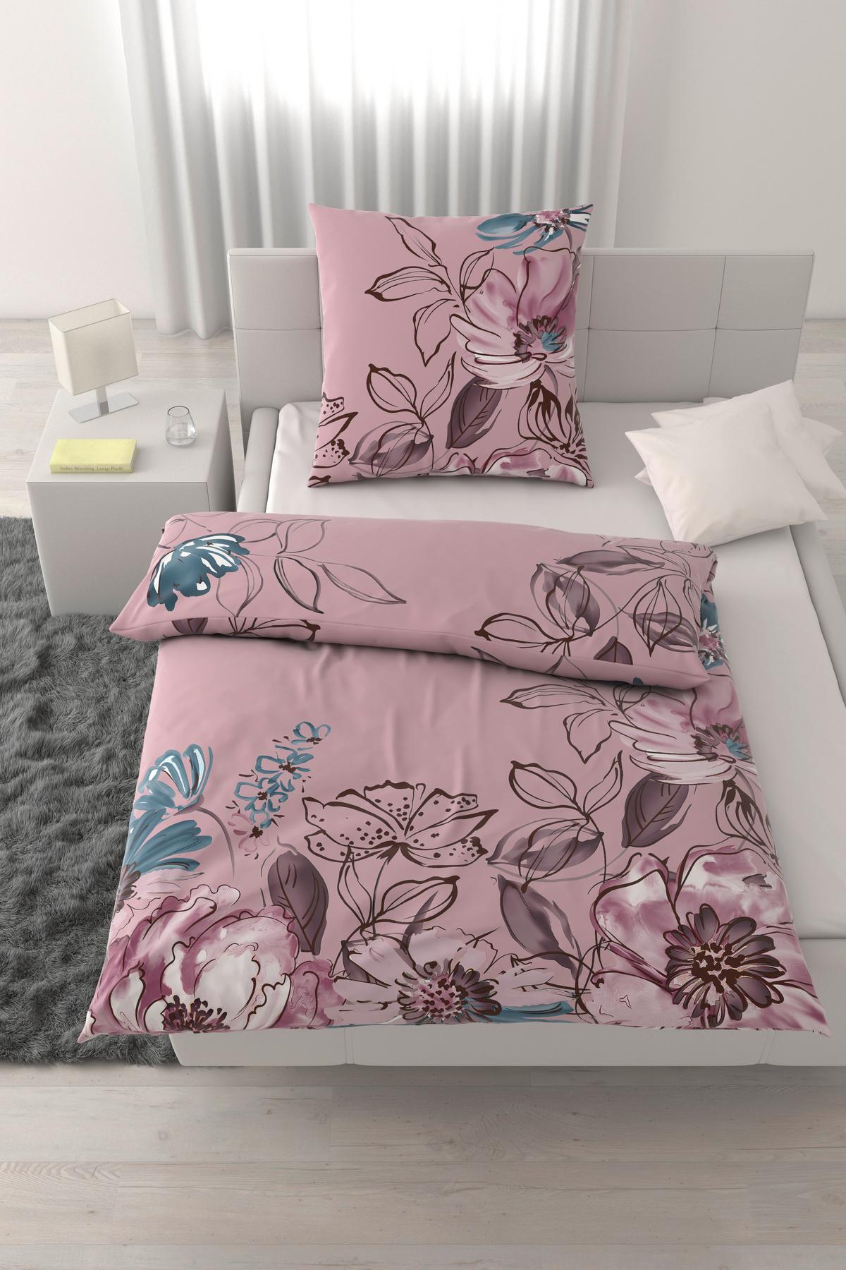 Bettwäsche Toulon Mauve ca. 135x200cm - Mauve, MODERN, Textil (135/200cm) - Mömax