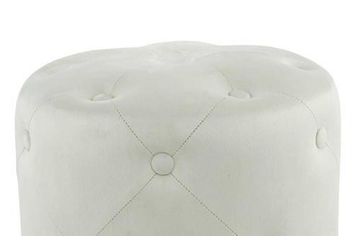 HOCKER Samt-Hocker rund in Creme - Goldfarben/Creme, Basics, Holz/Holzwerkstoff (40/40/40cm) - Kayoom