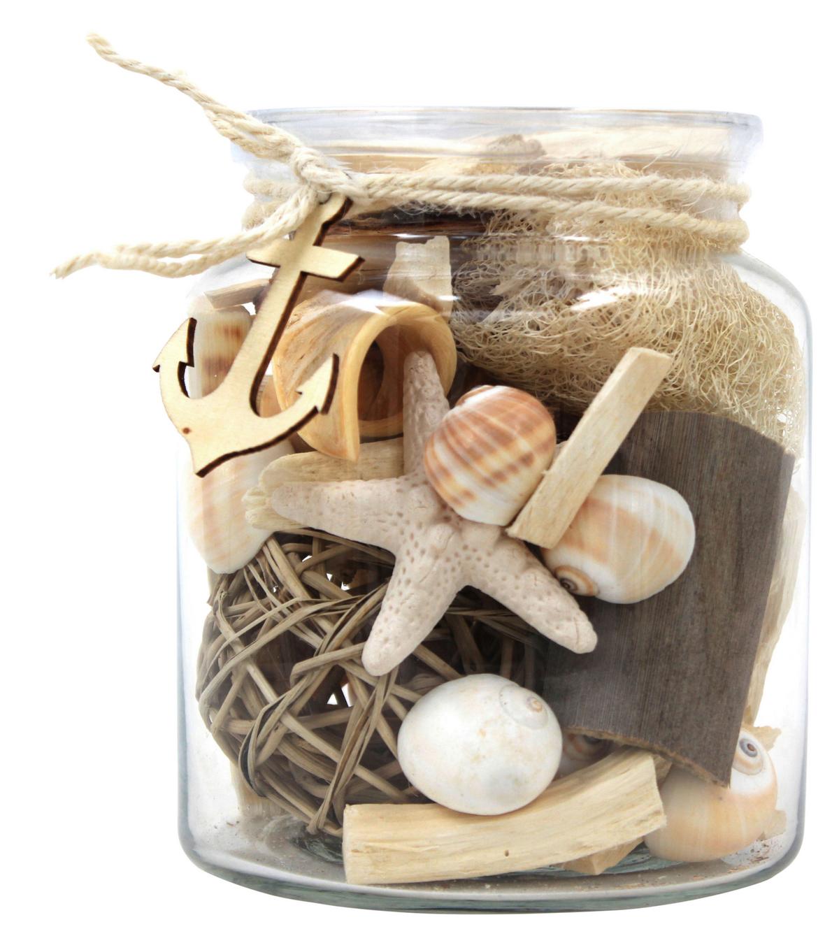 DEKOGLAS FLORA - Naturfarben, Lifestyle, Glas/Naturmaterialien (13,5/16,5/13,5cm) - Kayoom