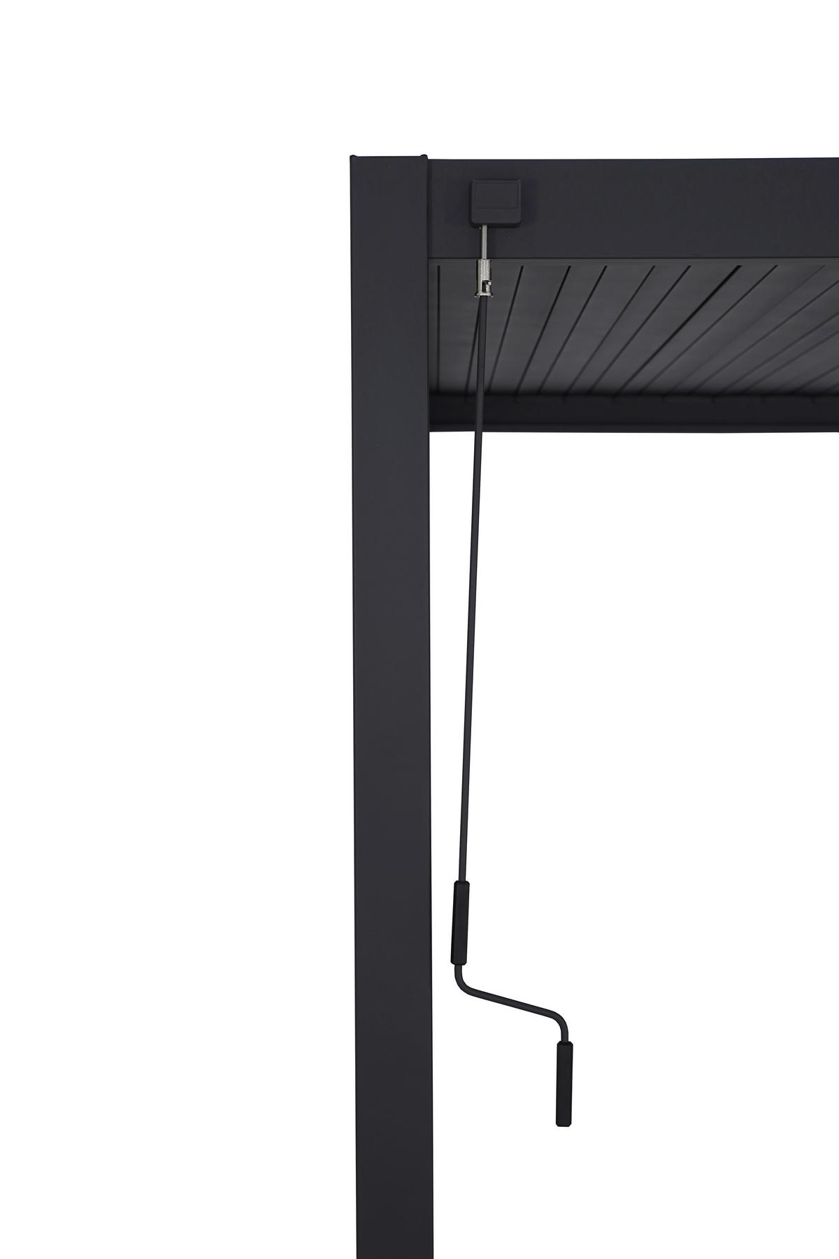 Pergola Deluxe ca. 300x250x300 cm Schwarz - Anthrazit, MODERN, Metall (300cm) - Gardenson