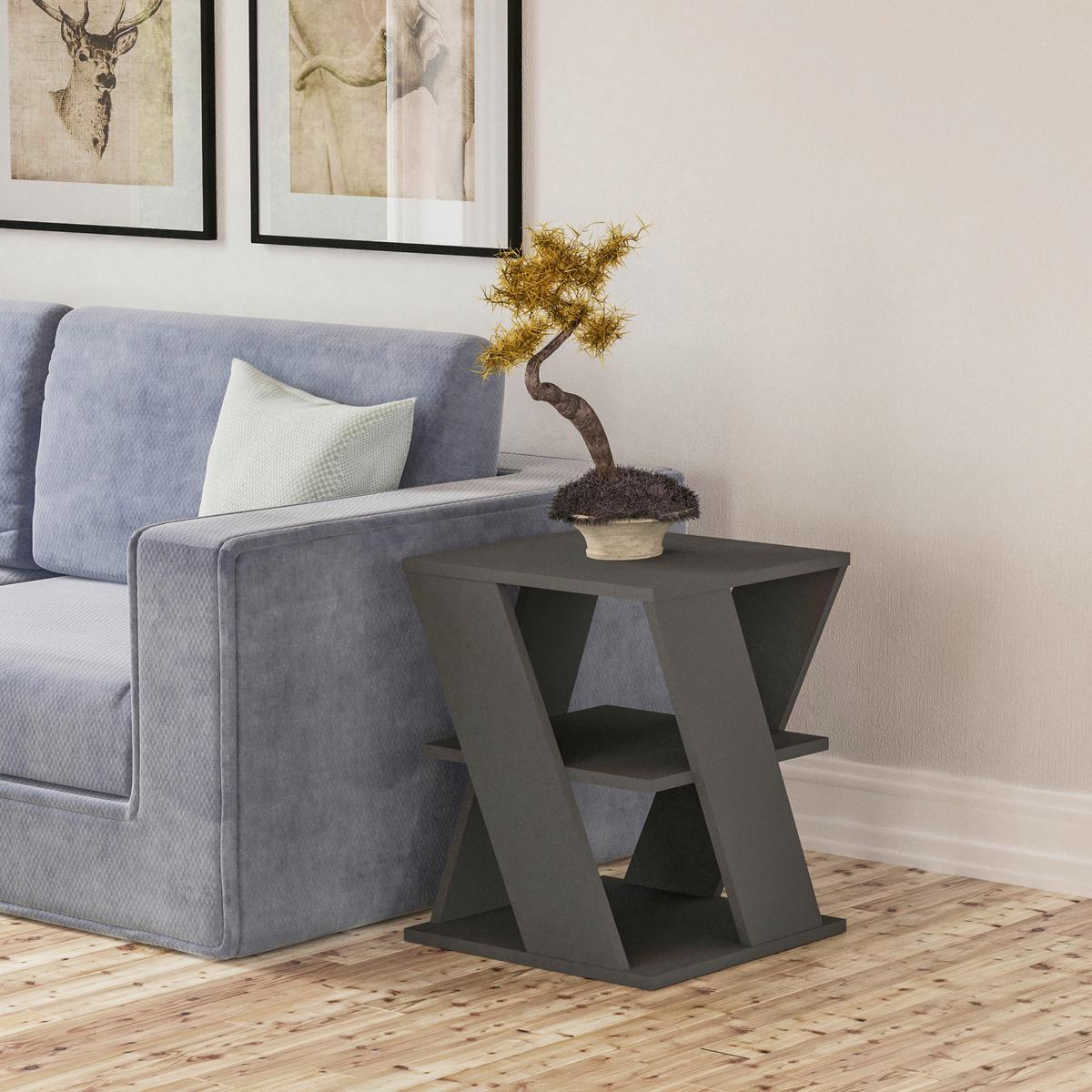 Couchtisch Cyclo ca. 55x55x55 cm Anthrazit - Anthrazit, Design, Holzwerkstoff (55/55/55cm) - Livetastic