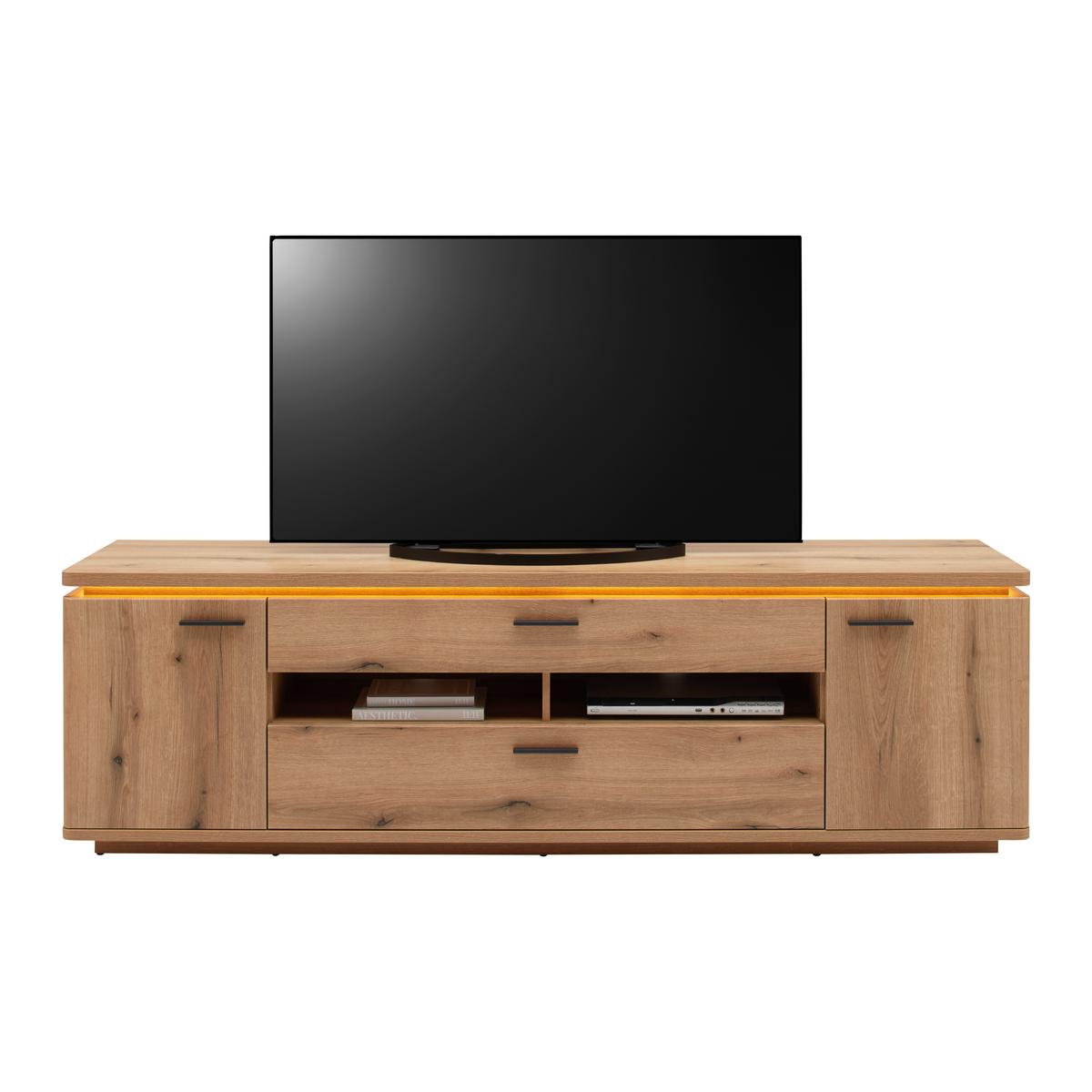 TV-Element Alameda Eichefarben - Eichefarben/Anthrazit, Modern, Holzwerkstoff/Metall (210/65/50cm) - Mömax