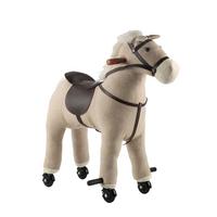 KONIK NA BIEGUNACH JR805 - beżowy, Trend, tworzywo sztuczne/metal (74/45/74cm) - My Baby Lou