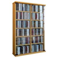 CD-Regal Roma in Buchefarbe, B: 60 cm - Buchefarben, KONVENTIONELL, Glas/Holzwerkstoff (60/91,5/18cm) - MID.YOU
