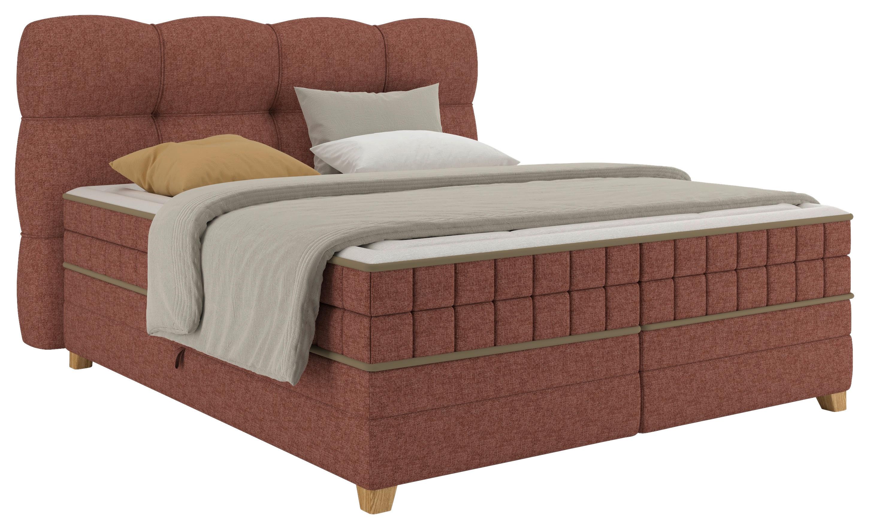 Boxspringbett Bianco Rot ca. 180x200cm - Rot, KONVENTIONELL, Holz/Holzwerkstoff (180/200cm) - Premium Living