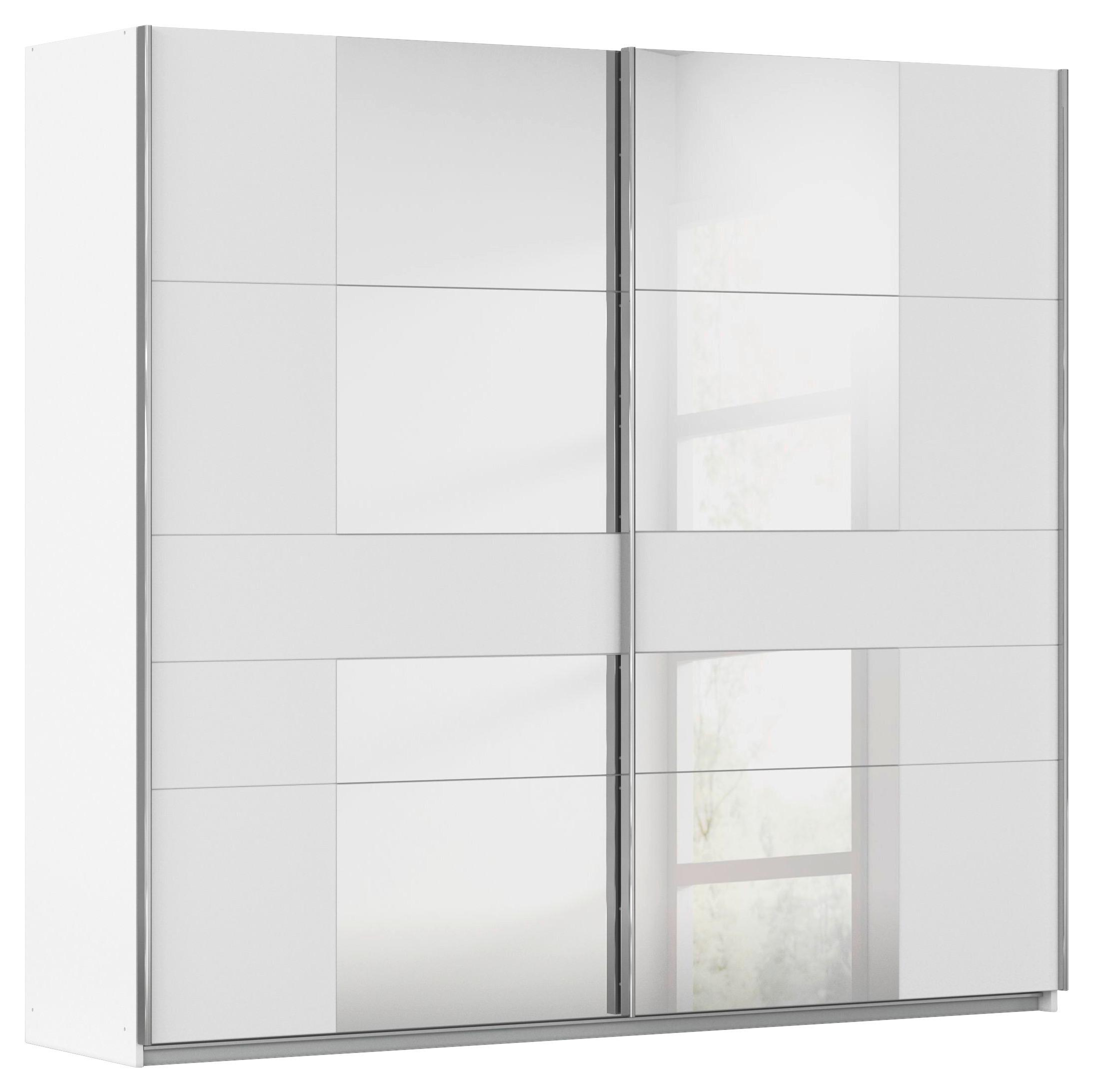 Schwebetürenschrank Caspio Grau/Weiß - Chromfarben/Weiß, KONVENTIONELL, Holzwerkstoff/Metall (270/210/57cm) - Premium Living