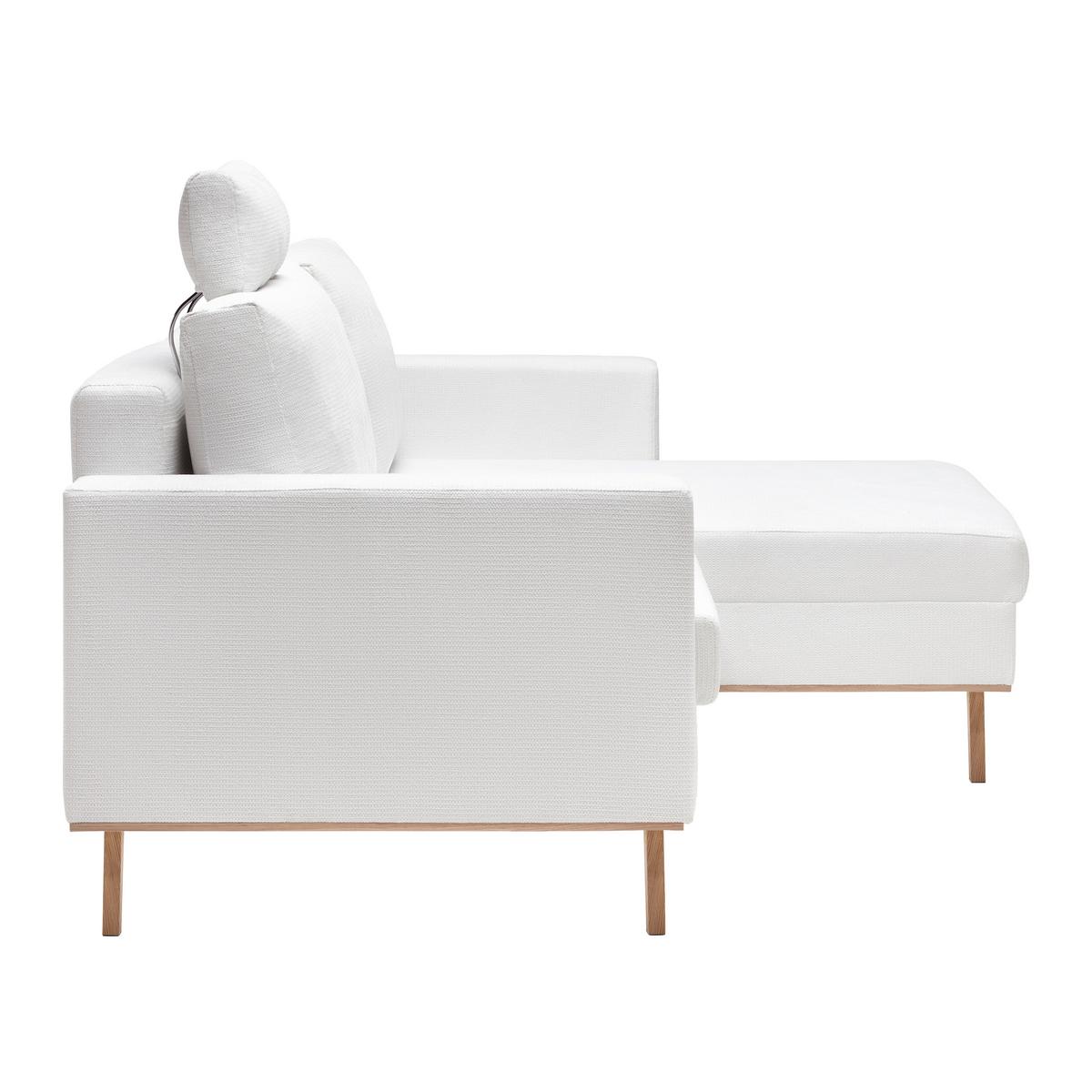 Wohnlandschaft Rio Weiß - Eichefarben/Weiß, MODERN, Holz/Textil (222/94/152cm) - Mömax