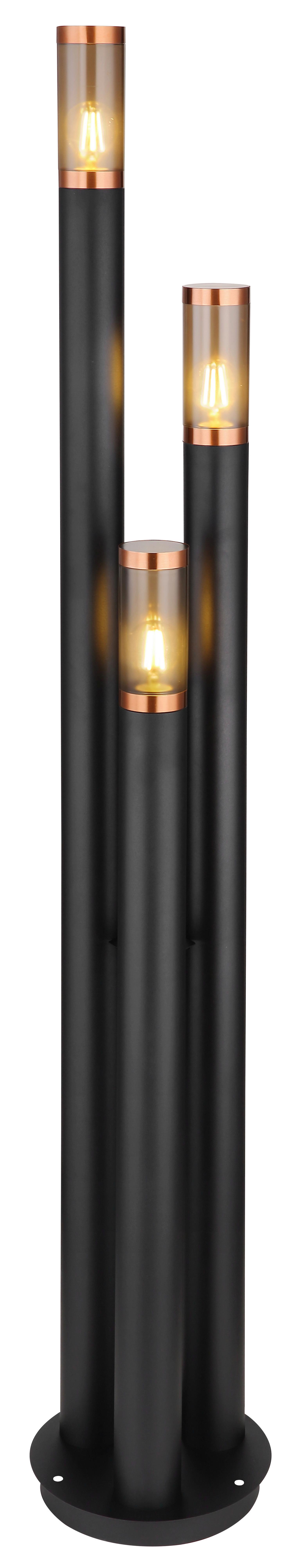 Außenleuchte Boston max. 23 Watt - Schwarz/Grau, Design, Kunststoff/Metall (28/170cm) - Globo