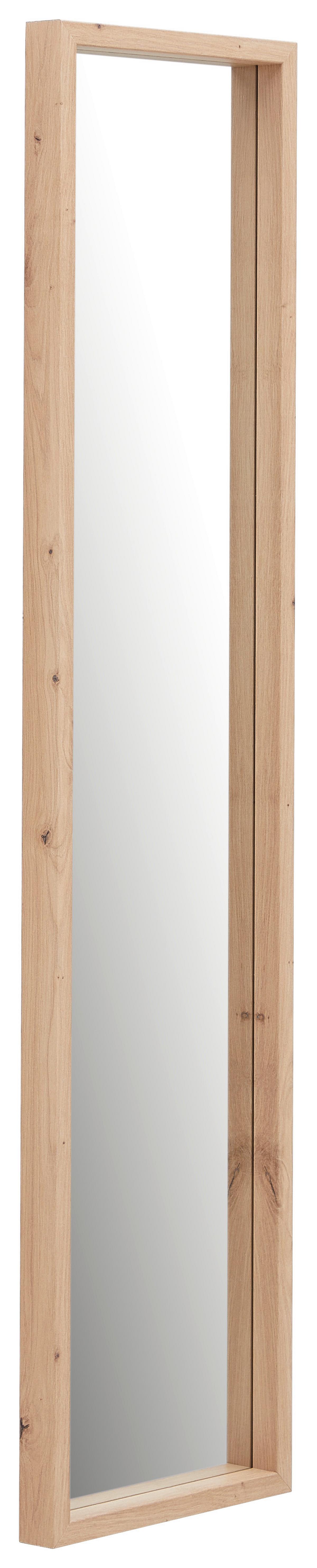 LUSTRO ŚCIENNE VIKTOR II - kolor dębowy, Design, materiał drewnopochodny/szkło (33/138/4cm)