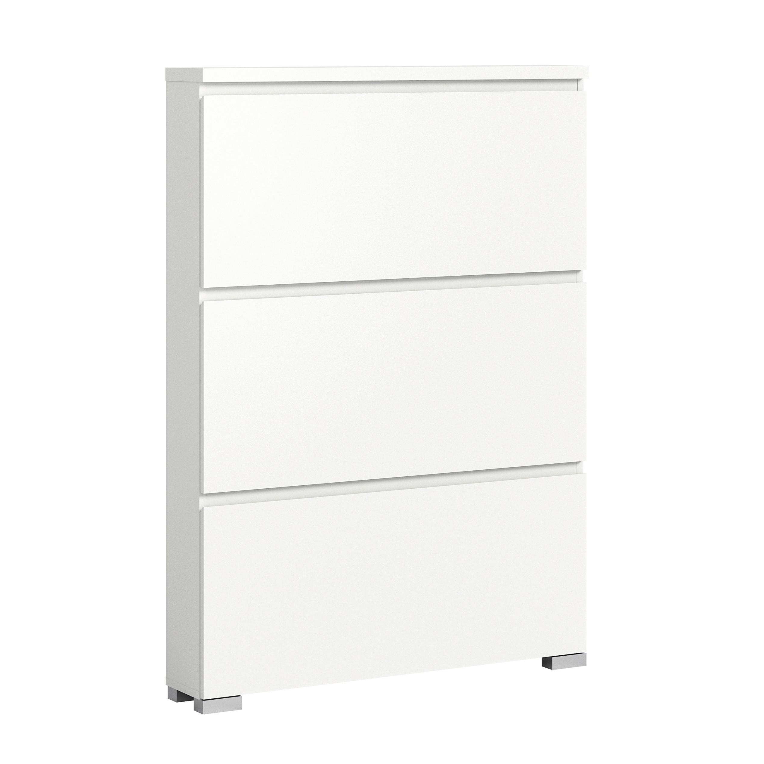 Ormarić Za Cipele Shoelove - bijela/srebrne boje, Moderno, drvni materijal (95/133/18cm) - Modern Living