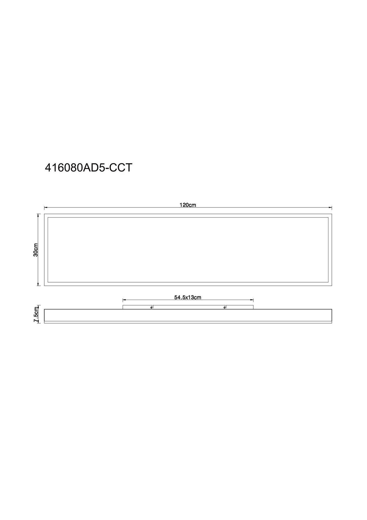 LED-DECKENLEUCHTE 416080AD5-CCT DORO - Weiss/Dunkelgrau, Basics, Kunststoff/Metall (120/30/7,5cm) - Globo