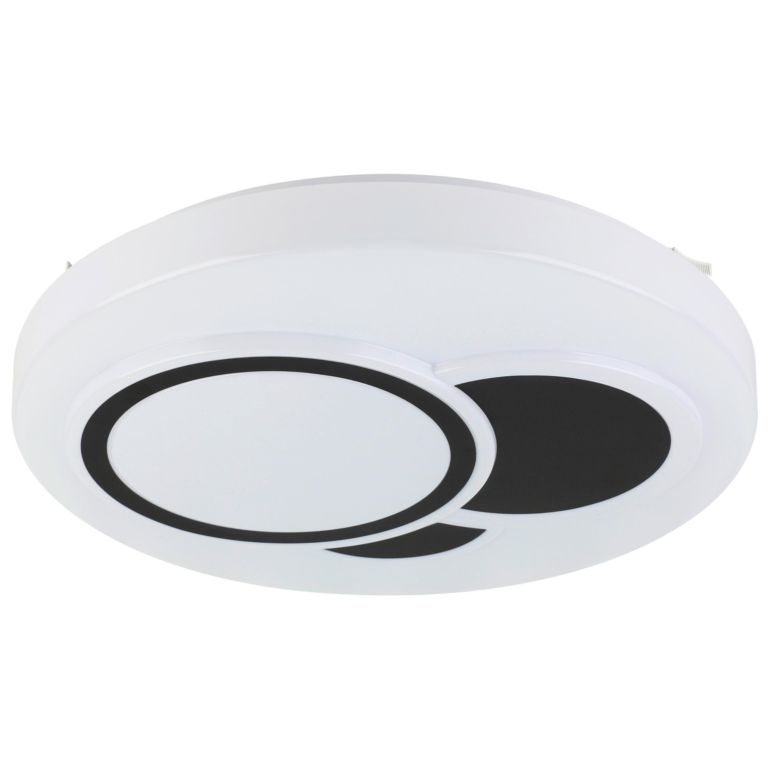 Led-wandleuchte Espartaco Schwarz/weiss - Weiss/Schwarz, Basics, Kunststoff/Metall (38,5/8cm) - Eglo