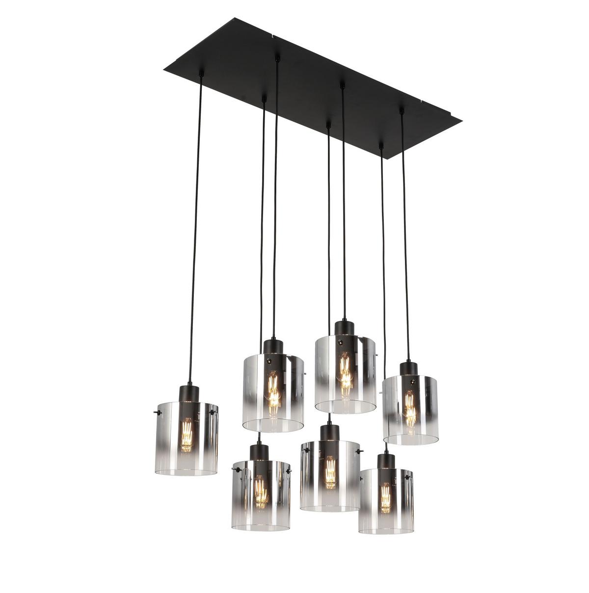 LAMPA WISZĄCA VASO - czarny/kolor chromowy, Design, metal/szkło (86/34/120cm) - Novel