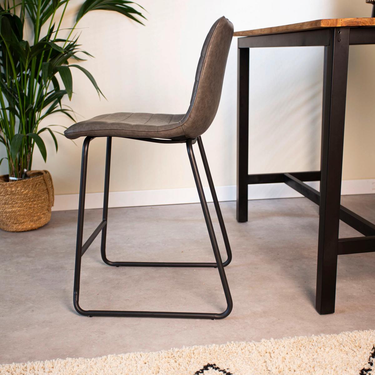 BARHOCKER-SET MILAN - Anthrazit/Schwarz, KONVENTIONELL, Kunststoff/Textil (49/98/54,5cm) - MID.YOU