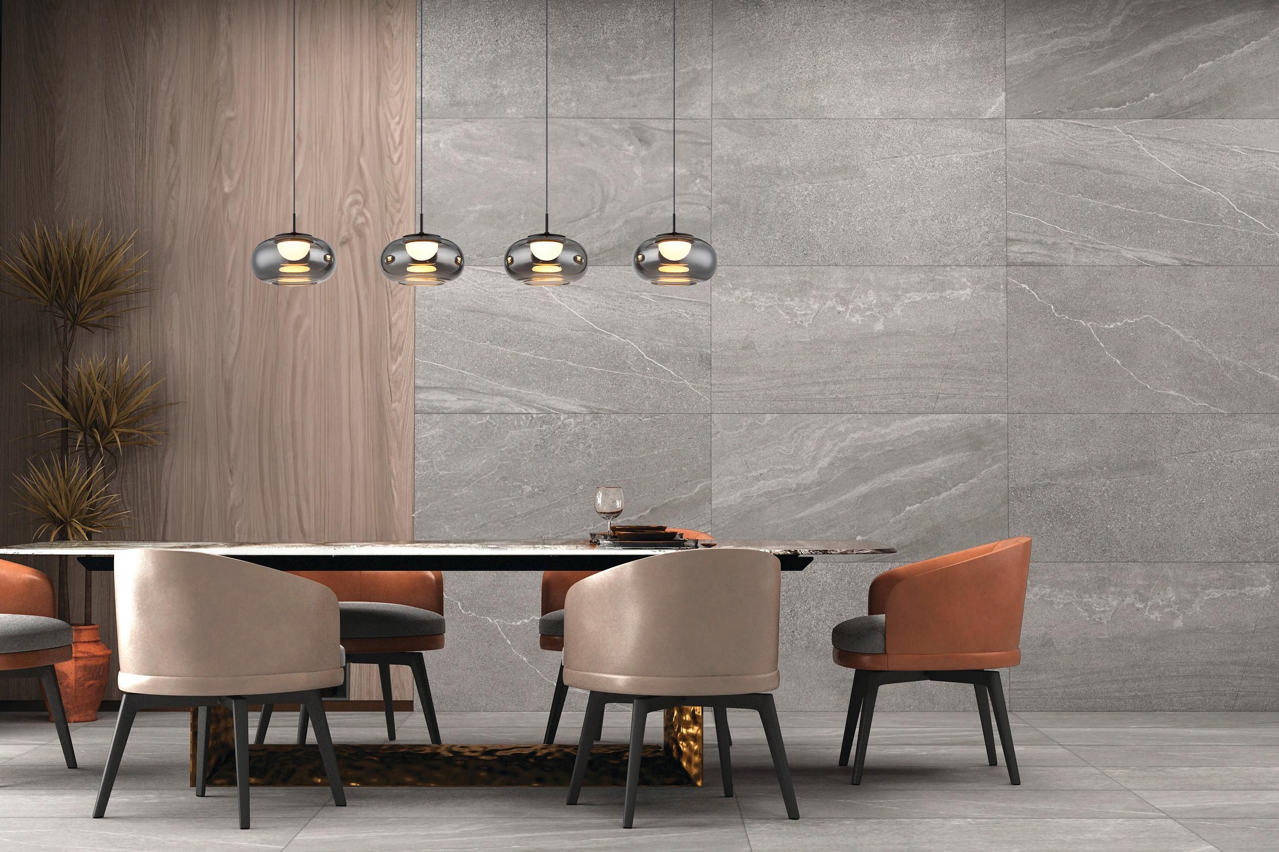 LED-HÄNGELEUCHTE 15744-4H - Schwarz, Design, Glas/Metall (110/20/150cm) - Globo