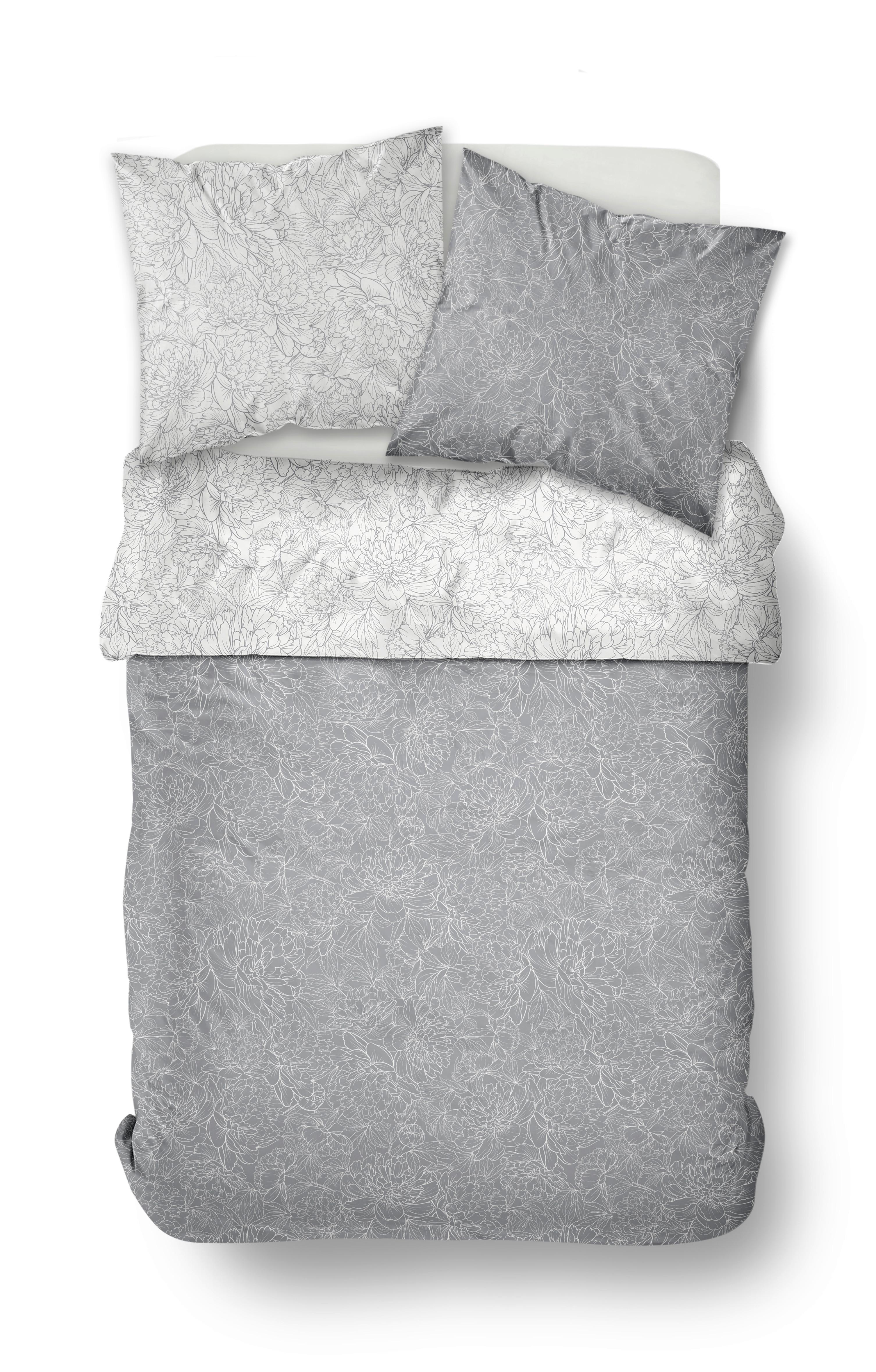 Ágyneműhuzat-garnitúra 3 Részes Emily - szürke, textil (140/200cm)