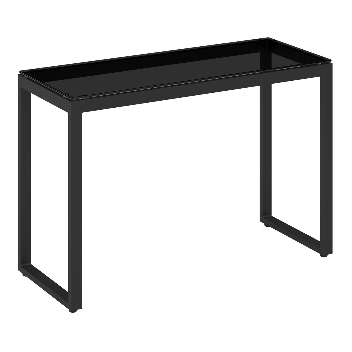 Loungegarnitur Valentina Hellgrau Metall/Textil/Glas - Hellgrau/Schwarz, Modern, Glas/Textil (90/65/74cm) - Bessagi Garden