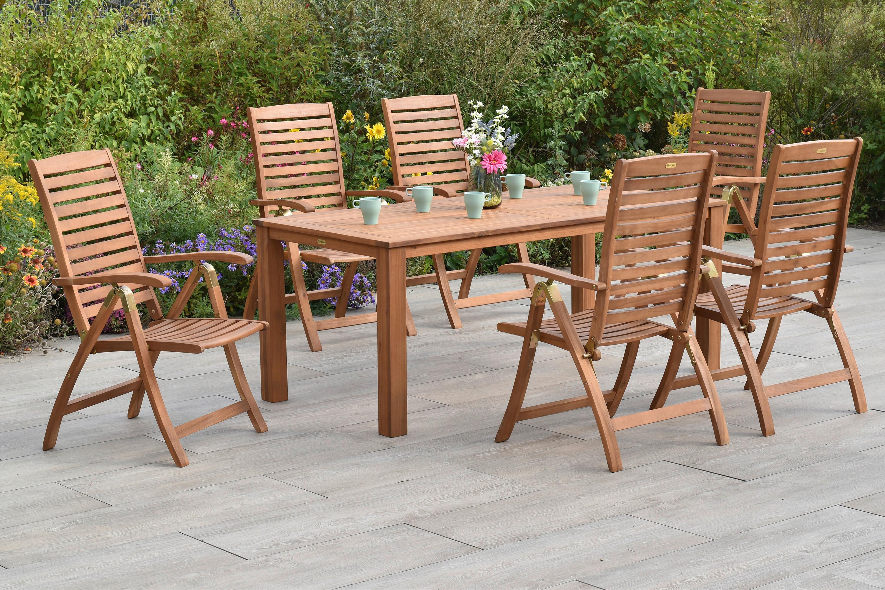 Vrtna Garnitura Paraiba, Akacija, 7-Delna - barve akacije, Konvencionalno, les - Gardenson