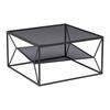 Couchtisch Angel in Grau/Schwarz - Schwarz/Grau, MODERN, Glas/Metall (70/70/38cm) - Premium Living