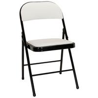 Zložljiv Stol Tudela Pu, Bela - črna/bela, Basics, kovina/tekstil (44/80/49cm) - MID.YOU