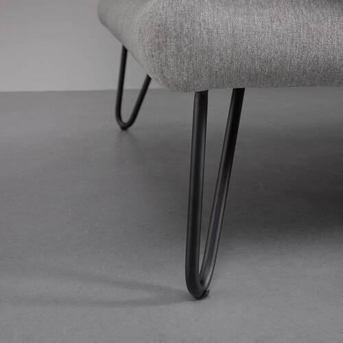 Wohnlandschaft hellgrau, "Malia" - Hellgrau/Schwarz, Modern, Holz/Textil (268/103/234cm) - Bessagi Home