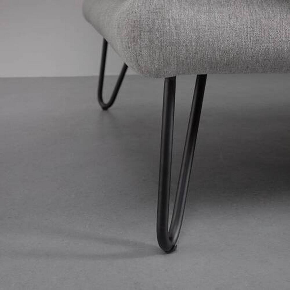 Wohnlandschaft hellgrau, "Malia" - Hellgrau/Schwarz, Modern, Holz/Textil (268/103/234cm) - Bessagi Home