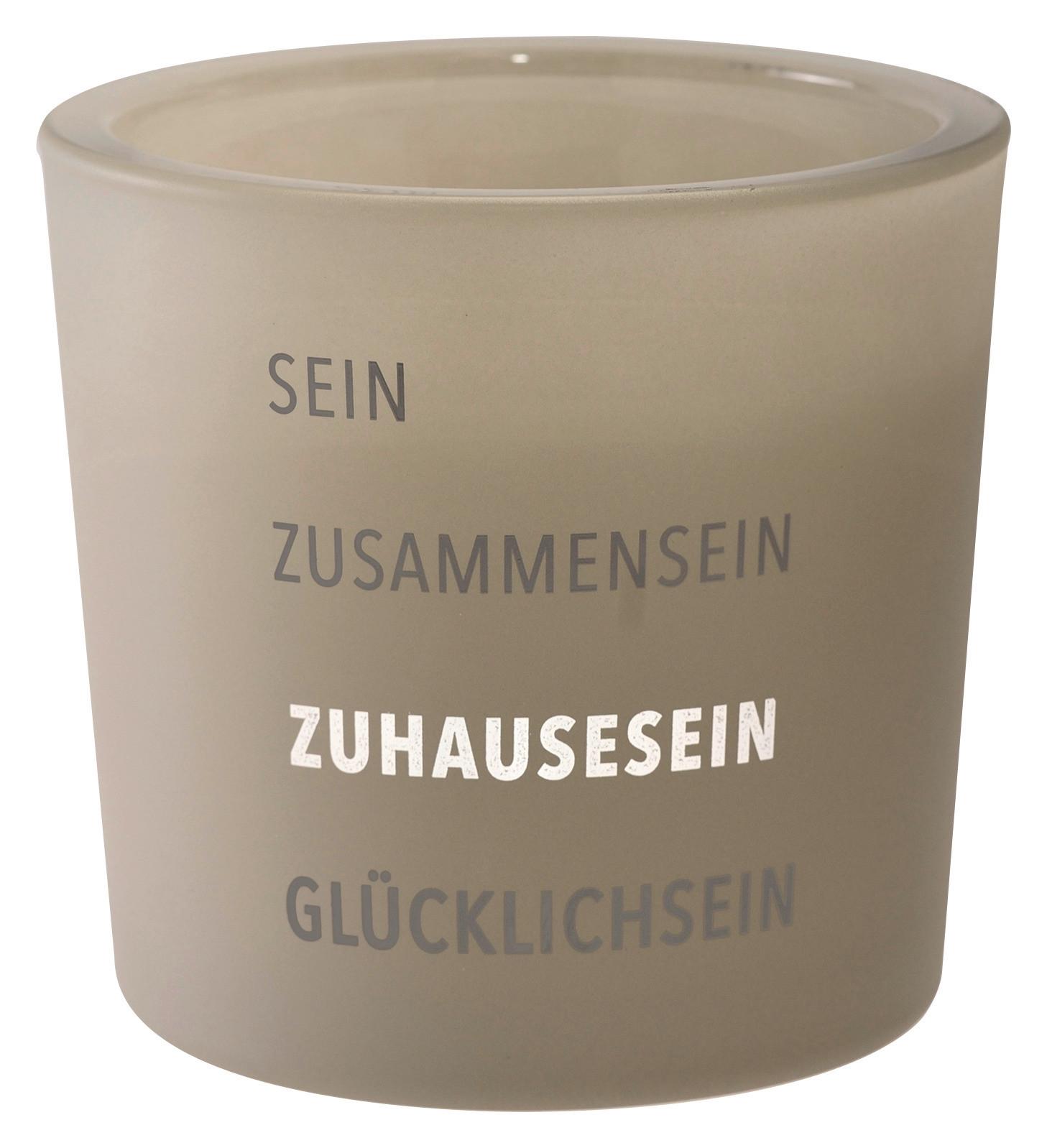 Kerze im Glas Candle II in Grau - Weiss/Grau, Glas (12/12cm) - Modern Living