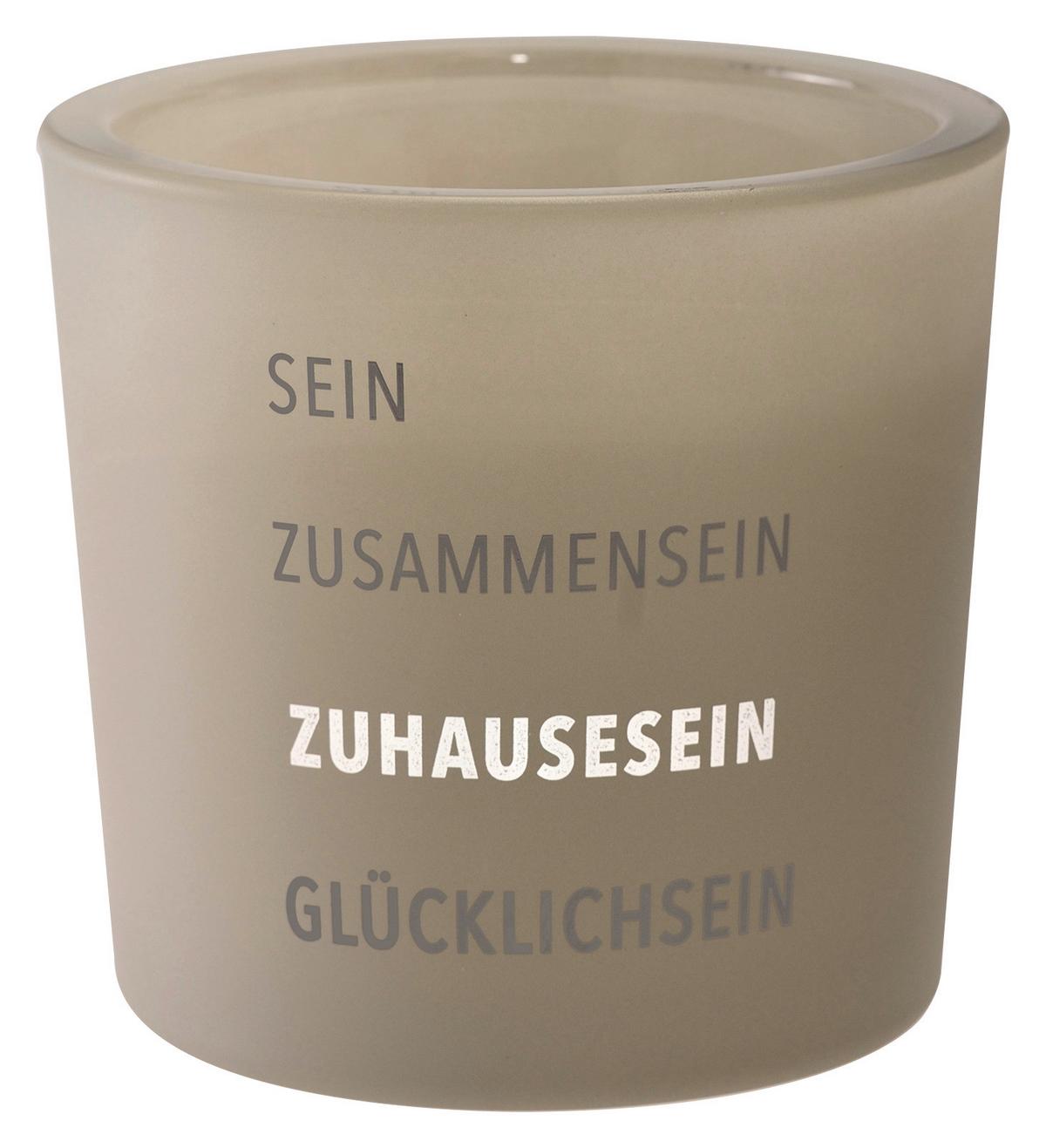 bougie dans verre Candle II in Grau - Weiss/Grau, Glas (12/12cm) - Modern Living