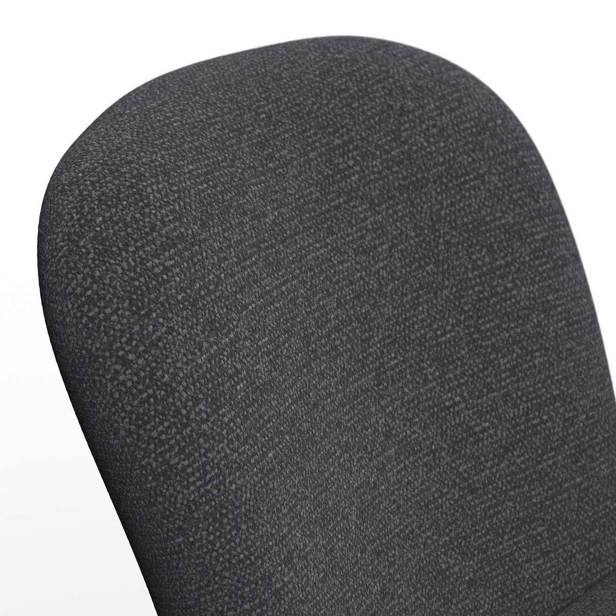 Armlehnstuhl Josea Dunkelgrau Chenille Drehbar Gepolstert - Dunkelgrau/Schwarz, MODERN, Holz/Textil (64/85/63cm) - Bessagi Home