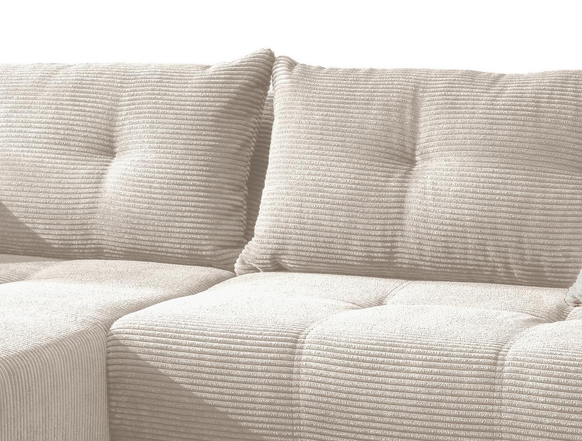 Wohnlandschaft Restato Beige Cord - Beige/Schwarz, MODERN, Holz/Textil (177/246cm) - MID.YOU