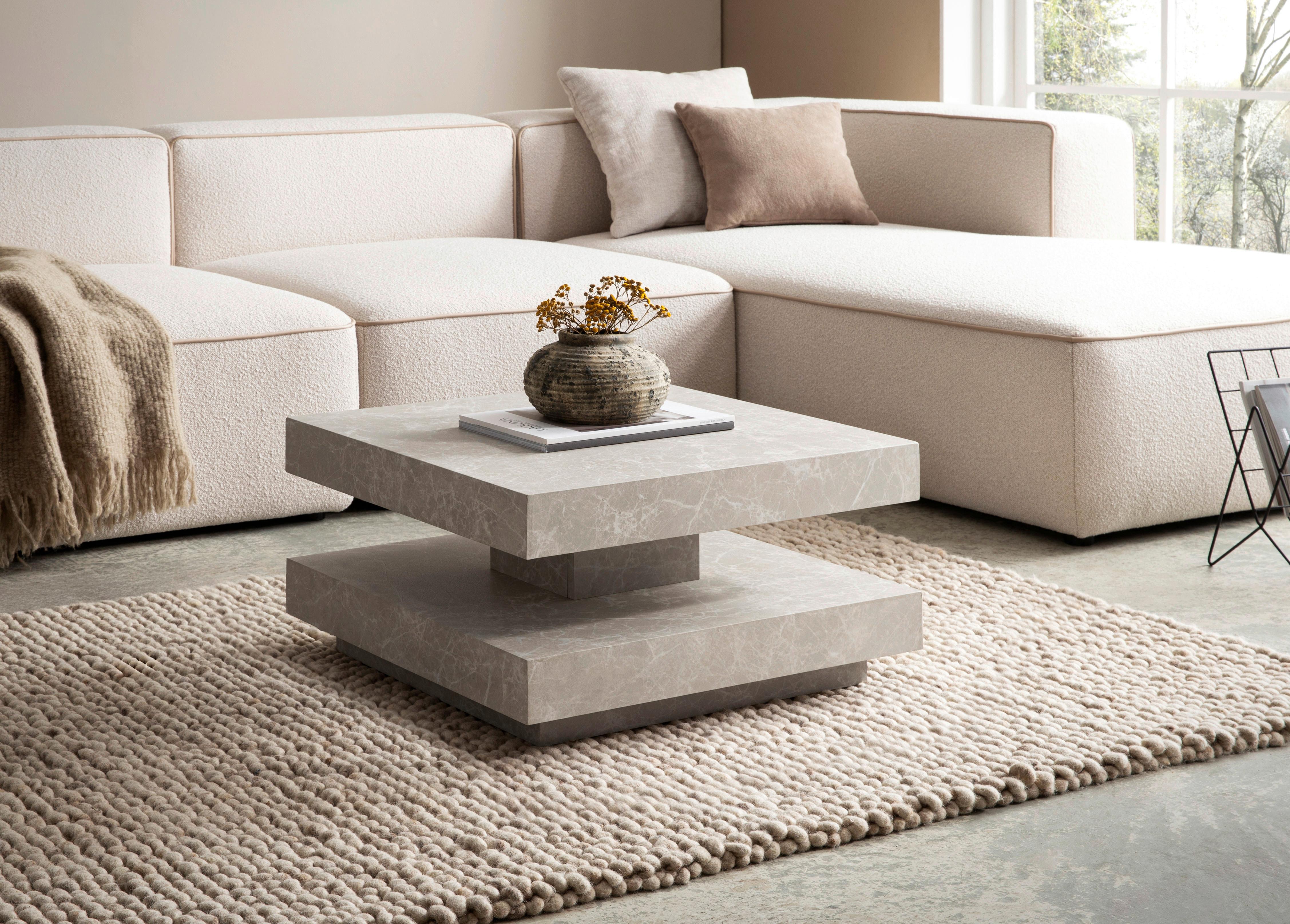TABLE BASSE WL6.921 - couleur de sable, Design, matériau de bois (60/60/34cm) - Livetastic