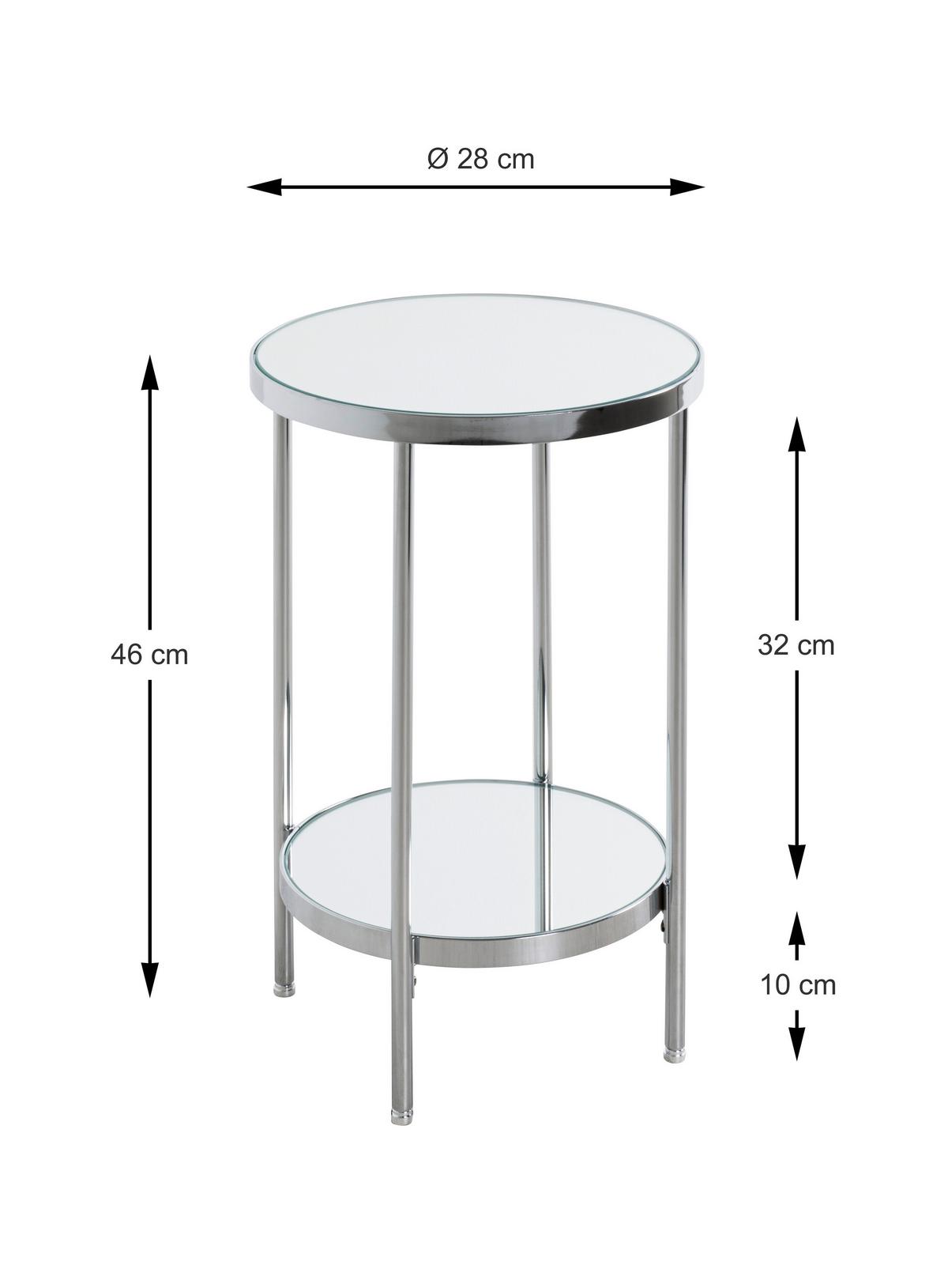 STOLIK BOCZNY PALAIS - kolor chromowy, Trend, metal/szkło (28/28/46cm)