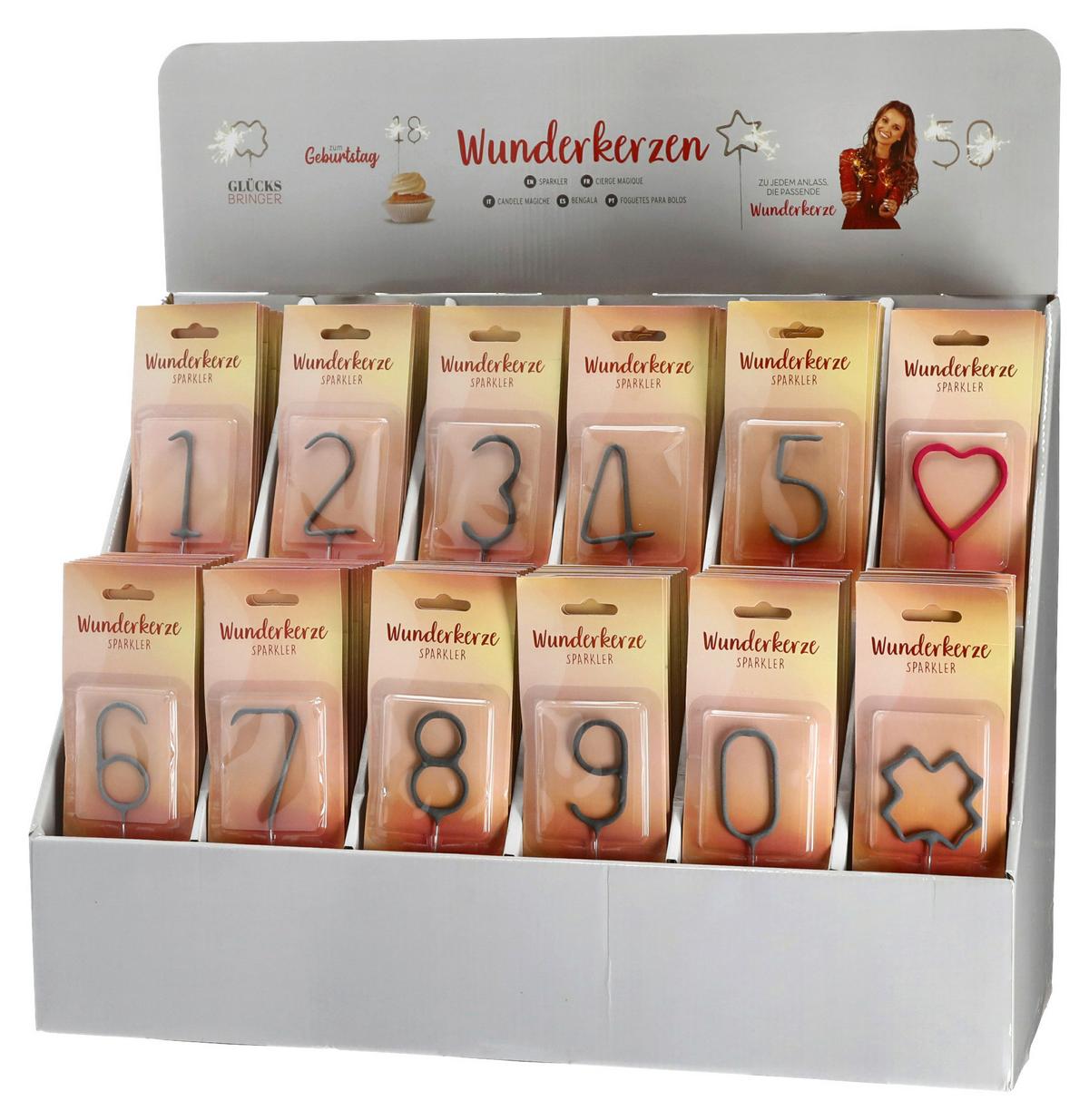 Wunderkerzen Mix diverse Designs - Basics, Metall (4,8/22/8,2cm)