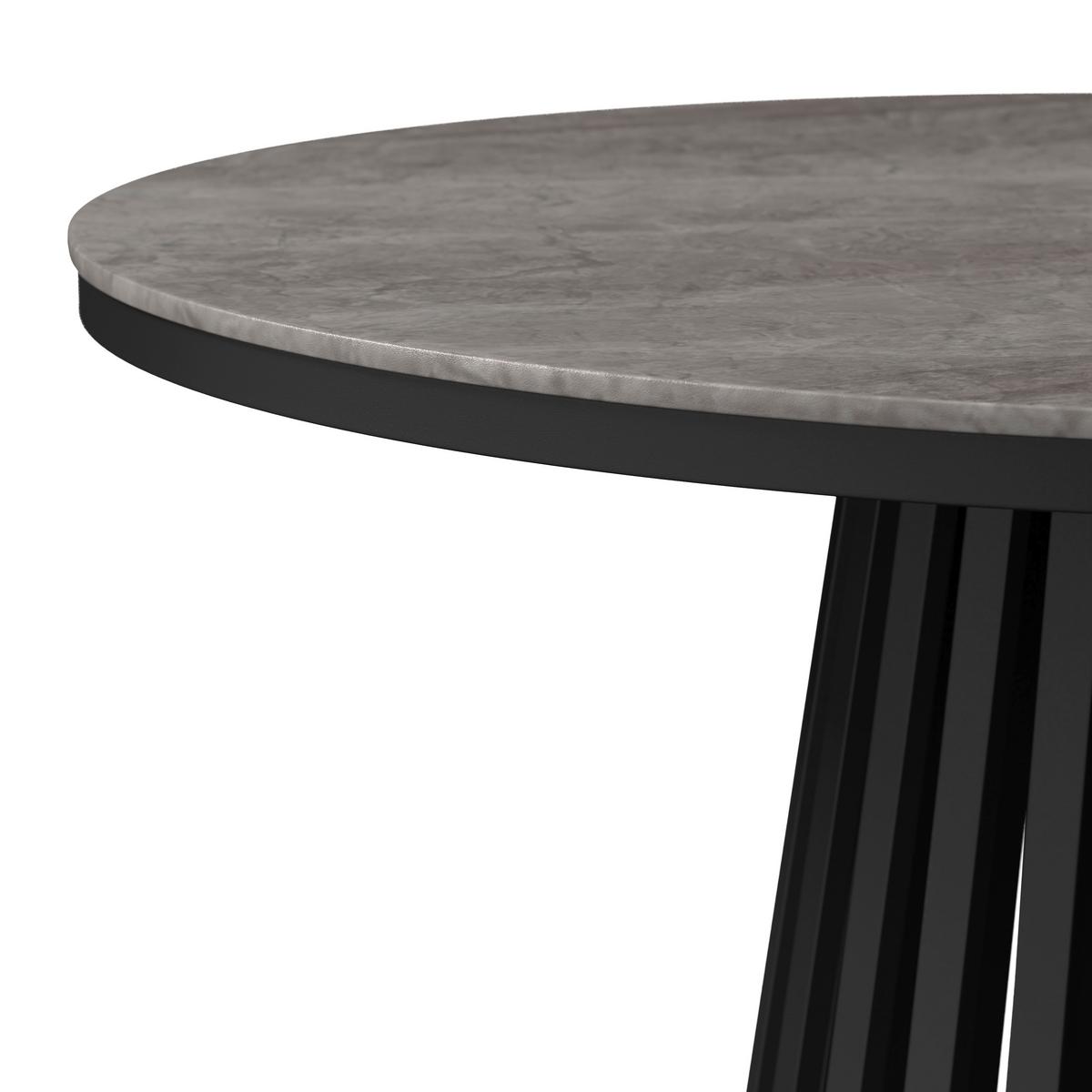 Esstisch rund Pela Grau/ Schwarz MDF Ø ca. 110 cm - Schwarz/Grau, MODERN, Holzwerkstoff/Stein (110/75cm) - Bessagi Home