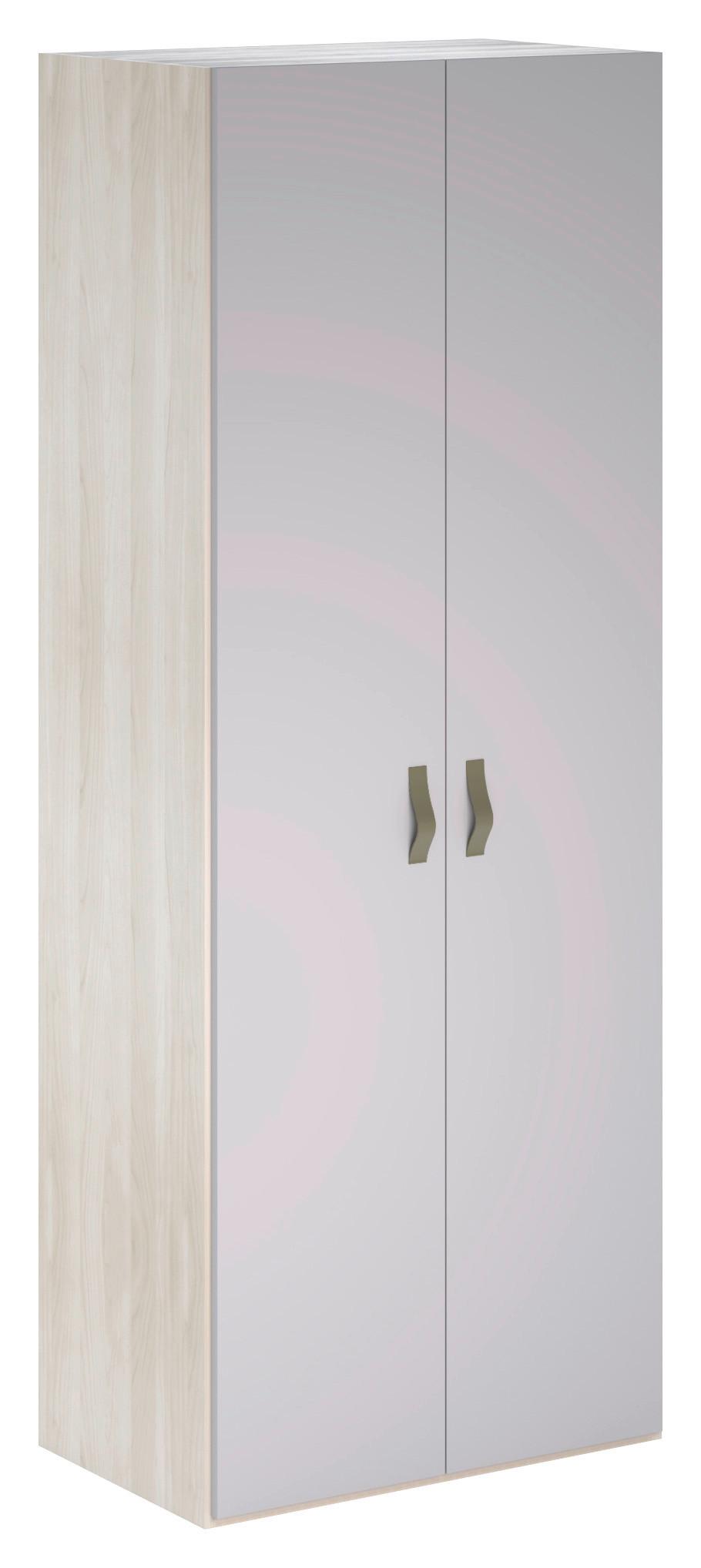 Ormar S Klasičnim Vratima Sephora - boje srebrnog hrasta/maslinasto zelena, Moderno, drvo/plastika (88/238/55cm) - Modern Living