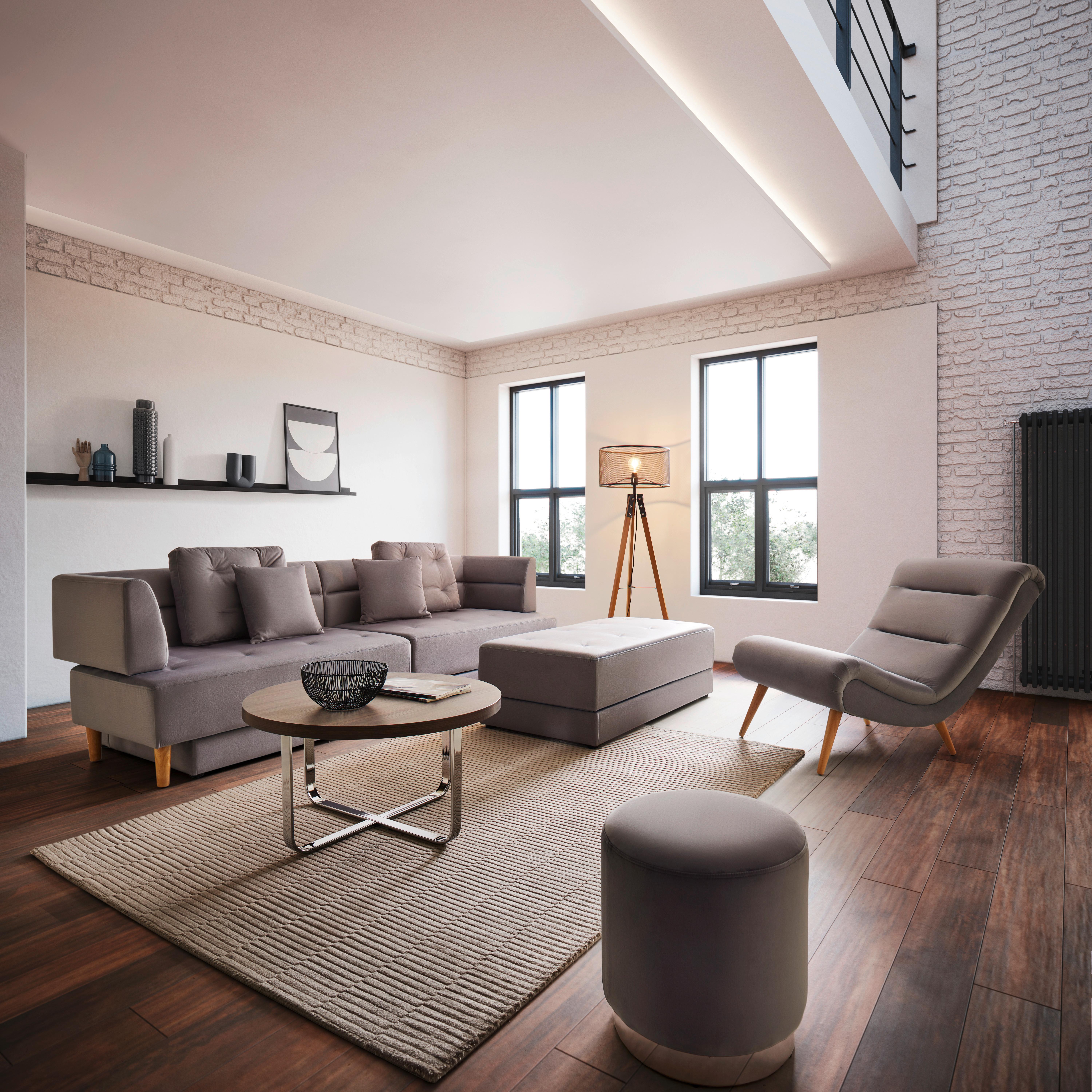 Sessel Jan Hellgrau Samt - Hellgrau/Naturfarben, MODERN, Holz/Textil (74/102/90cm) - Bessagi Home