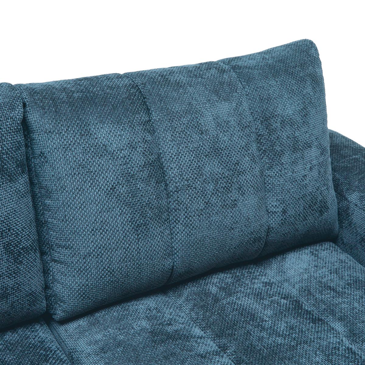 Wohnlandschaft Bolonia Petrol - Schwarz Hochglanz/Petrol, MODERN, Textil/Metall (273/93/166cm) - Mömax